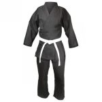 Black Karate Gi with White Belt