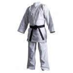 White Karate Gi with Black Belt