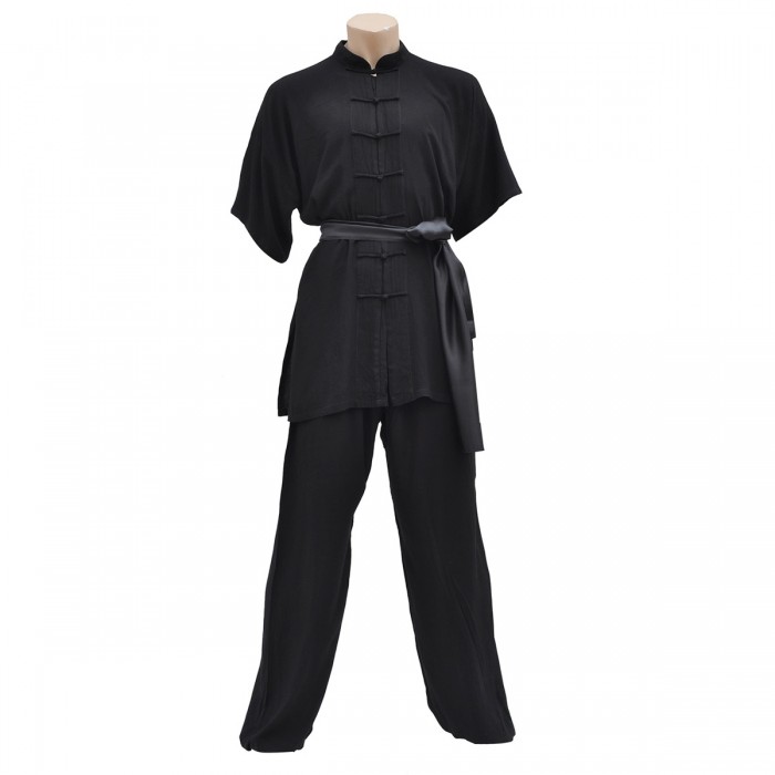 03-700x700 Traditional Black Kung Fu Uniform with Belt ? Stylish & Functional - Image 1
