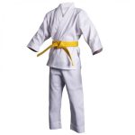 White Karate Uniform with Yellow Belt