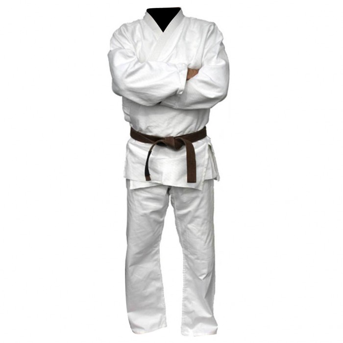 06-700x700 Classic White Judo Gi with Brown Belt - Image 1