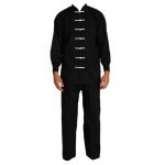 Traditional Kung Fu Uniform ? Black with White Frog Buttons